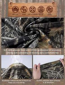 เสื้อเชิ้ตป้องกันแสงแดด UPF 50+ คุณภาพสูงสำหรับผู้ชาย แขนยาว เหมาะสำหรับเล่นกีฬาและล่าสัตว์ - Product Image 2