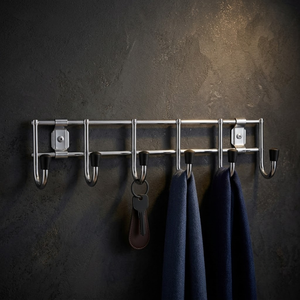 Stainless Steel Wall Mounted Towel Hook Set 6 Hooks Polished Chrome Bathroom and Kitchen Organizer Heavy Duty Coat <b>Hanger</b> Rack - Product Image 4