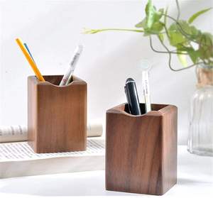 Wholesale Eco-friendly Custom Size Wooden Organizer Multi-purpose Office Desk Storage <b>Box</b> <b>Pen</b> Holder by Crescent Crafts - Product Image 4