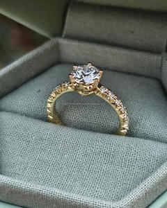 Igi/gia แล็บปลูกวินเทจ14K สีขาวทองแต่งงาน/หมั้นแหวนเพชรสำหรับทุกเพศของขวัญงานปาร์ตี้ครบรอบลูกแพร์ตัดเพชร - Product Image 1