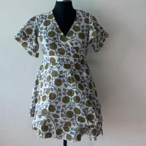 Women Floral Sleep <b>Dress</b> V Neck Wrap Mini Nightdress Short Sleeve <b>Lounge</b> <b>Dress</b> Beach Wear - Product Image 3