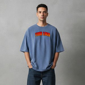 เสื้อยืดแขนสั้นผู้ชายแบบใหม่สั่งทำได้ ผ้าฝ้าย 100% ใส่สบายสำหรับฤดูร้อน สไตล์ฮิปฮอป ทรงหลวม แห้งเร็ว คุณภาพสูง 180 กรัม - Product Image 4