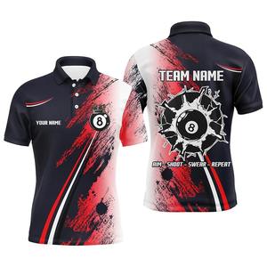 T-shirt de sport à manches courtes pour homme, séchage rapide, pour le billard, en mélange polyester-coton de qualité supérieure, couleur unie, design personnalisable, haute performance - Product Image 3