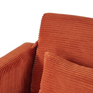 Divano Moderno 2140OG a Due Posti in Velluto a Coste Arancione per Soggiorno, Camera da Letto e Ufficio in Spazi Ristretti - Product Image 5