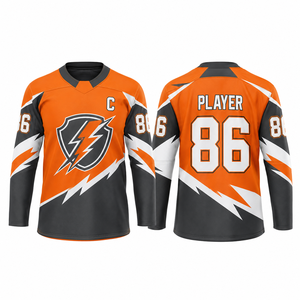 Camiseta de Hockey sobre Hielo Sublimada Personalizada para Hombre, Manga Larga, Absorbe la Humedad, Uniforme de Equipo con Logotipo Impreso en la Parte Delantera - Product Image 4
