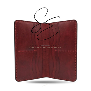 SEHRAINN Tarjetero Largo Rojo para Mujer, Estilo Bohemio, de Cuero Genuino con Pelo, Cierre Abierto, Cartera Delgada, Funda para Tarjetas, Duradero - Product Image 5