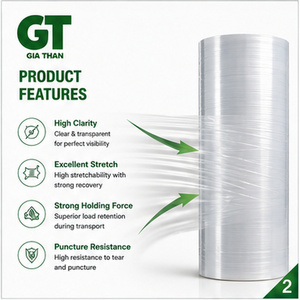 LLDPE Transparent Stretch Film 200m 50cm Moisture Proof Easy-to-Use Protective Soft Packaging <b>Pallets</b> for Many Products Casting - Product Image 5