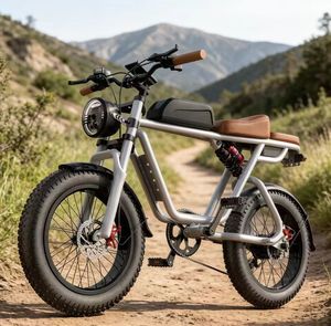 Vélo électrique rétro tout-terrain pour la montagne et la route, avec batterie au lithium 48V 10AH, pneus larges de 20x4 pouces, moteur à moyeu arrière, frein à disque - Product Image 6
