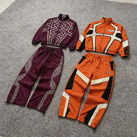 Conjunto Deportivo Retro de los 90 para Hombre, Chaqueta Cortavientos Extra Grande Personalizada y Pantalones Deportivos Holgados, Estilo Casual Urbano
