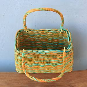 Bolsa de almacenamiento de mimbre con diseño colorido, de gran calidad, hecha a mano, para uso festivo y diario. - Product Image 2