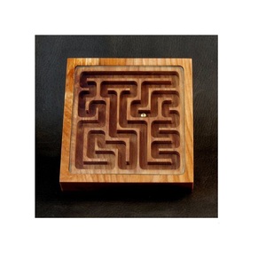 Handmade Wooden Labyrinth Maze Ball Game Board Montessori Brain Teaser <b>Puzzle</b> Educational Board Game Toy for Kids and Adults - Product Image 5