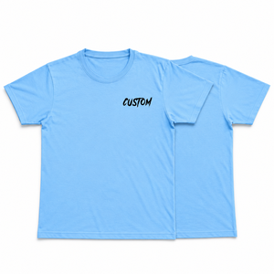 T-shirt homme personnalisé bleu clair en coton épais, col rond, décontracté, manches courtes, coupe classique, qualité supérieure - Product Image 1