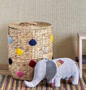 ตะกร้าผักตบชวาลายจุด ตะกร้าเก็บของทำมือ ขายส่ง เป็นมิตรกับสิ่งแวดล้อม ผลิตในเวียดนาม - Product Image 3