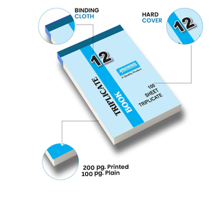 Hawamahal TRIPLICATE <b>BOOK</b> 100 + 100 +100 CARBON Pages | No 12 TRIPLICATE <b>BOOK</b> 100+100 ruled + 100 Plain 300 Pages (White - Product Image 3