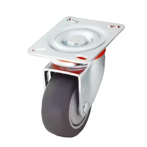 Swivel Plate Single TPR Wheel Caster Without Brake