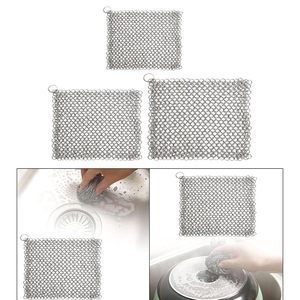Reliable Manufacturer Metal Chainmail Scrubber With Stainless Steel Rings For Cleaning <b>Cast</b> Iron <b>Pans</b> Pots And Kitchen Utensils - Product Image 2