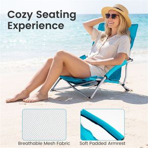 2 Sedie da Spiaggia Pieghevoli Portatili, Leggere (2,5 kg), in Tessuto Oxford, con Borsa per il Trasporto, Portabicchieri e Rete, Ideali per Palestra e Campeggio - Product Image 6