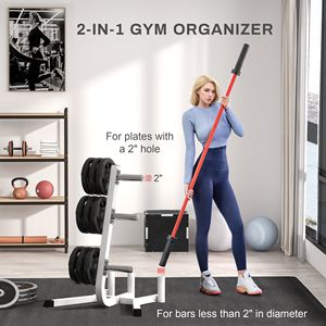 Porta Pesi in Acciaio Bianco da 2 Pollici con Supporti per Bilanciere, Capacità 660 Libbre Capacità per il contenimento di un rack porta pesi olimpico - Product Image 4