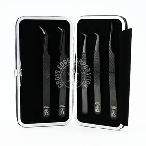 Pince à épiler pour extension de cils Pince à cils à pointe en fibre Volume à 90 degrés Outils applicateurs de cils Pince à épiler droite incurvée Pointe diamantée - Product Image 6