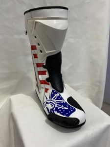 Botas de carreras con impresión personalizada estilo USA, botas hechas a medida con cierre de cremallera, botas de cuero a media pantorrilla - Product Image 2