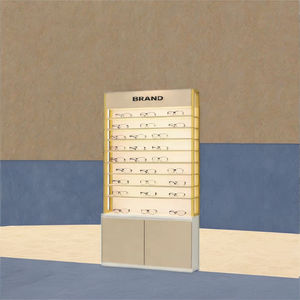 Modern Optical Back <b>Wall</b> <b>Display</b> Unit Metal Frame Eyewear Rack LED Showroom <b>Display</b> Stand Storage Cabinet Custom Colors - Product Image 2