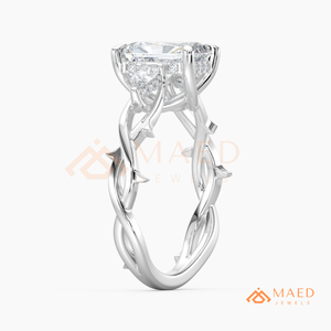 925 Sterling <b>Silver</b> <b>Emerald</b> Cut Moissanite Engagement <b>Ring</b> Vintage Bridal Wedding Jewelry USA Gift Women - Product Image 6