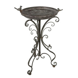 Bain d'oiseaux et mangeoire à oiseaux en cuivre martelé à la main avec support en fer pour extérieur, décoration de jardin - Product Image 5
