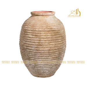 Premium OC026H85 Maceta de cerámica galvanizada moderna Maceta Océano Amarillo Mini Paisaje Decoración de jardín 2 manijas Flor de arte para el hogar - Product Image 1