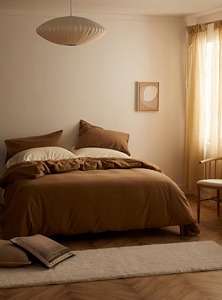 Ensemble de housse de couette moderne et simple, couleur unie, vert olive, bleu clair, literie pour usage domestique - Product Image 5