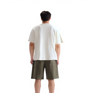 Camiseta de Algodón para Hombre, Corte Regular, 220g, Cuello Redondo, Manga Corta, Logotipo Frontal, Color Liso, Transpirable, Informal, Tejido de Punto - Product Image 6
