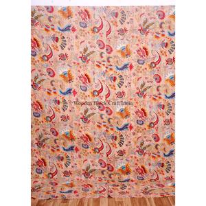 Nueva Colcha Kantha Rajasthani Hecha a Mano con Estampado Paisley, Vintage, Ecológica, para Todas las Estaciones, Tamaño Doble, 100% Algodón Orgánico - Product Image 1