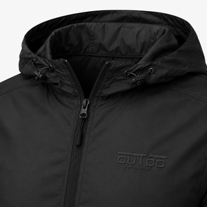 <b>Men's</b> Hooded <b>Windbreaker</b> Jacket Solid <b>Black</b> Polyester Zipper Closure Casual Outdoor Wear Autumn Season <b>Windbreaker</b> Jacket - Product Image 3