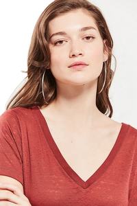 T-shirt uni en coton décontracté grande taille pour hommes, taille XL, col en V, manches courtes en maille, impression numérique personnalisée brodée, séchage rapide - Product Image 4