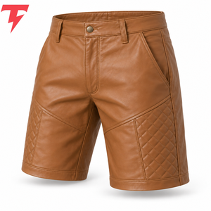 High Quality <b>Men</b> <b>Leather</b> <b>Shorts</b> Provide Comfortable Design Strong Material And Smooth Finish For Everyday Casual Fashion Outfits - Product Image 4
