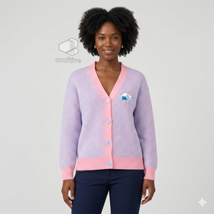 Jack And Jill Of America <b>Cardigan</b> <b>Sweater</b> Women's Embroidered Crest Button Front V-Neck Long Sleeve <b>Cardigan</b> Greek Life Apparel - Product Image 5