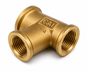 Conexión en T de latón forjado con rosca hembra hexagonal recta de superficie lisa de 1/4 pulg. para suministro de agua OEM - Product Image 2