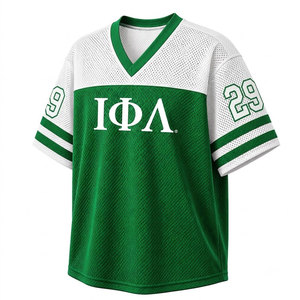Camiseta de malla para mujer Iota Phi Lambda Sorority, cuello en V, manga corta, verde y blanco, estilo casual. - Product Image 2