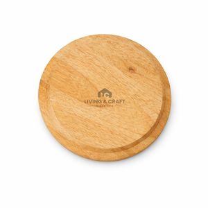 Taza y Platillo de Café de Madera de Acacia Natural |   Plato Redondo Pequeño de Madera para Servir Postres y Té |   Vajilla Ecológica al por Mayor - Product Image 4