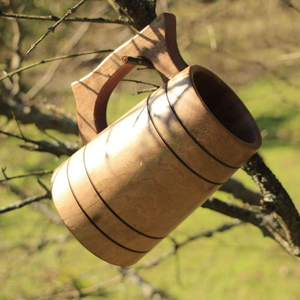 แก้วไม้ธรรมชาติทำมือ เป็นมิตรกับสิ่งแวดล้อม ใช้ซ้ำได้ สำหรับชา กาแฟ เบียร์ - Product Image 1