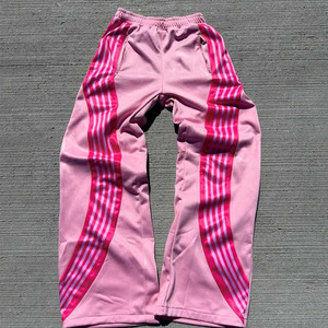 กางเกงแทร็คแพนท์ผู้ชาย กางเกงขายาว โพลีเอสเตอร์ สแปนเด็กซ์ ปักโลโก้ กางเกงวอร์มทรงโอเวอร์ไซส์ กางเกงแทร็คแพนท์ลายทาง - Product Image 5