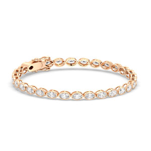 REYES Customizable 7Ct Oval Cut Moissanite Box Lock Tennis <b>Bracelet</b> in 925 Sterling Silver Perfect Anniversary Gift for Wife - Product Image 4
