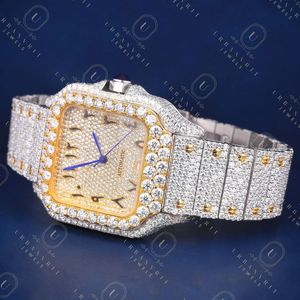 Reloj de Cuarzo de Lujo con Caja Cuadrada de Acero Inoxidable con Incrustaciones de Diamantes, Correa de 20 mm con Cierre Desplegable, Pantalla Analógica para Mujer - Product Image 2