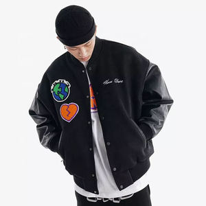 แจ็คเก็ตเบสบอลหนัง PU รุ่นใหม่สำหรับผู้ชาย ฤดูหนาว ปี 2025 ทรงหลวม สไตล์ลำลอง พิมพ์ลายโลโก้ด้านหน้า ขายส่ง - Product Image 2