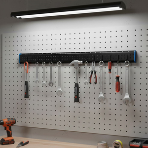 35" Heavy Duty Garage <b>Tool</b> Storage Rail Wall Mount <b>Hook</b> Rack System Steel Pegboard Organizer for Workshop Storage GAPGAR002 - Product Image 5