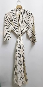 Robe kimono en coton imprimé – Robe enveloppante légère en coton faite à la main – Robe de détente bohème pour spa – Peignoir pour femme - Product Image 5