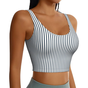 เสื้อชั้นในกีฬาผู้หญิงคุณภาพสูง น้ำหนักเบา ไร้ตะเข็บ แบบซับลิเมชั่น คอทรงยู ผ้ายืดโพลีเอสเตอร์เนื้อนุ่ม ซัพพอร์ตสูง แห้งเร็ว ติดกระดุมด้านหน้า - Product Image 3