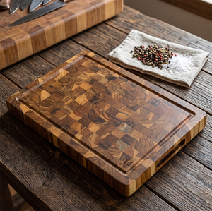 Planche à découper rectangulaire en bois d'acacia Ha Le, 1,5 cm d'épaisseur, écologique, réutilisable, durable, compatible lave-vaisselle, facile à nettoyer - Product Image 3