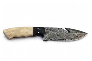 Cuchillo de Cocina Artesanal de Acero Damasco con Diseño de Gota de Lluvia, Mango Liso de Hueso, para Rebanar - Product Image 4