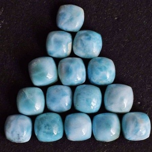 Oferta Especial: Gema Auténtica de Larimar Dominicano en Forma de Cojín, Cabujón de 8 mm, Tamaños Calibrados, Piedra del Mar Calmante, Proveedor Ético de Gemas del Reino Unido - Product Image 2