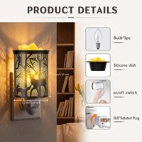 Pemanas Lilin Elektrik Model Rusa Hutan Berbahan Logam Hitam dengan Aroma Harum dan Lampu Malam untuk Dekorasi Rumah